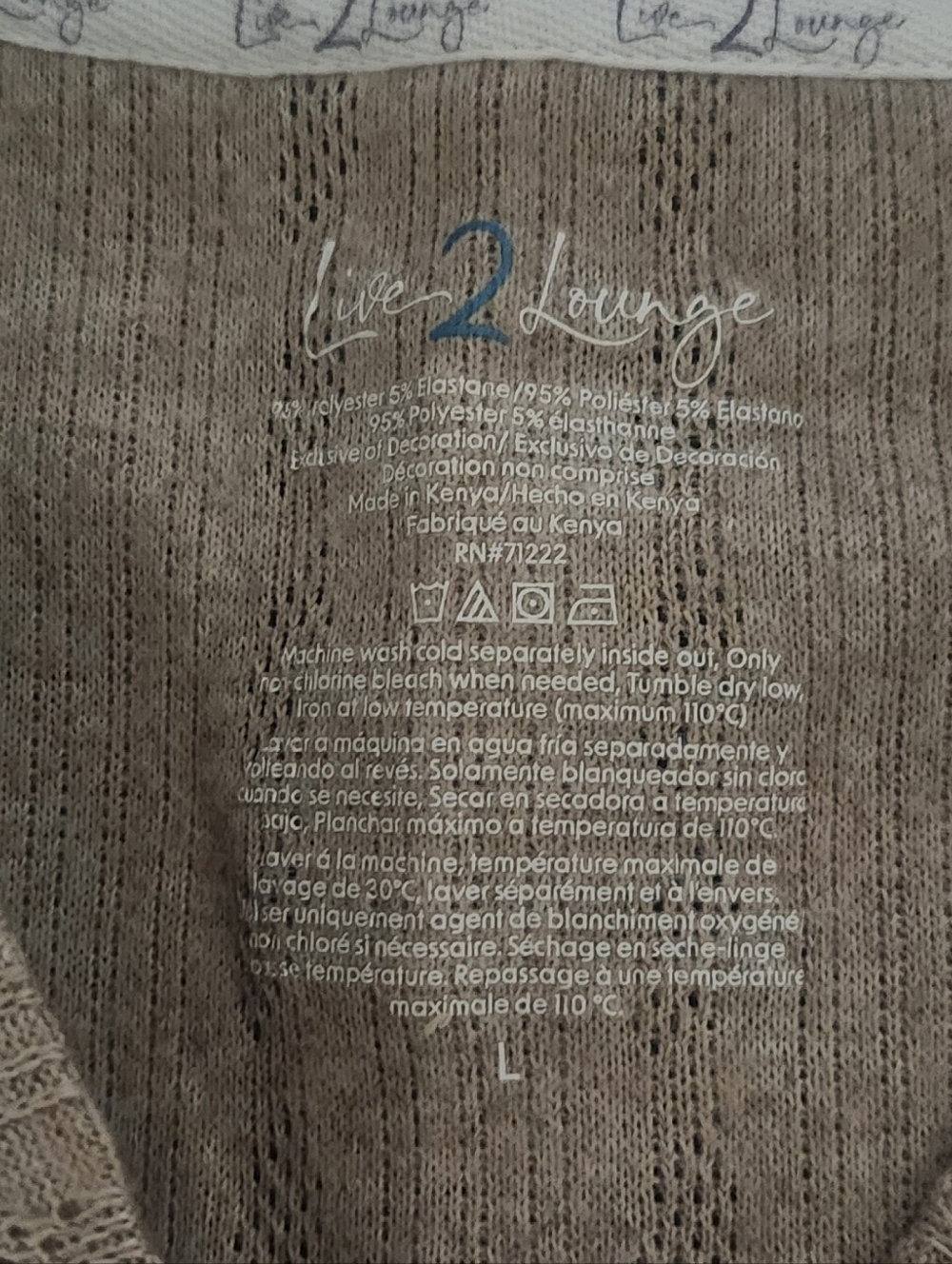 NWOT Live 2 Lounge 3 Piece Set, Beige Size Large - Picture 9 of 9